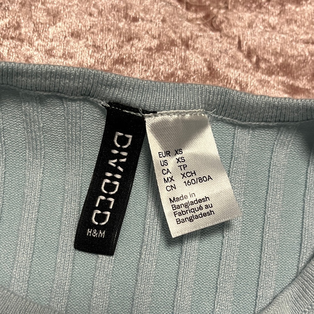 H&M Ribbed Tank Top - Soft Blue - Picture 2 of 4